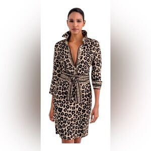 NWT Gretchen Scott “The Sophisticate Dress” Me Jane Leopard Black/Champagne